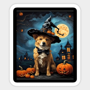 Aesthetic Halloween Lagotti Romagnoli Dog Witch Pumpkin Horror Nights Custom Sticker